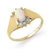 Image 1 : 0.53 CTW Opal & Diamond Ring 10K Yellow Gold - REF-16K5W - 13017