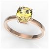 Image 2 : 1.50 CTW Cushion Cut Citrine Designer Engagement Ring 14K Rose Gold - REF-20X8T - 22137