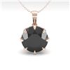 Image 2 : 2.0 CTW Black VS/SI Diamond Solitaire Necklace 18K Rose Gold - REF-70W2F - 35735