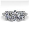 Image 1 : 2.0 CTW Oval Cut VS/SI Diamond 3 Stone Designer Ring 18K White Gold - REF-390A2X - 32469