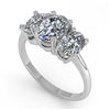 Image 2 : 2.0 CTW Oval Cut VS/SI Diamond 3 Stone Designer Ring 18K White Gold - REF-390A2X - 32469