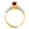 Image 2 : 1.50 CTW Ruby & Diamond Ring 10K Yellow Gold - REF-52M8H - 13368