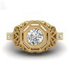 Image 2 : 1.13 CTW VS/SI Diamond Solitaire Art Deco Ring 18K Yellow Gold - REF-360W2F - 37048