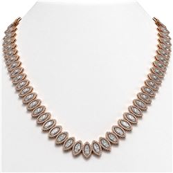 47.12 CTW Marquise Diamond Designer Necklace 18K Rose Gold - REF-8739N5Y - 42831