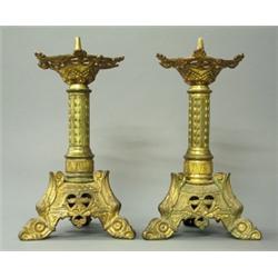 A pair of altar candlesticks