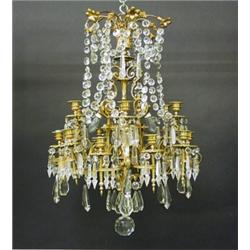 A crystal chandelier