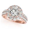 Image 2 : 2.3 CTW Certified VS/SI Diamond 2Pc Wedding Set Solitaire Halo 14K Rose Gold - REF-270W9F - 30886
