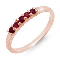 0.25 CTW Ruby Ring 10K Rose Gold - REF-9K8W - 12634