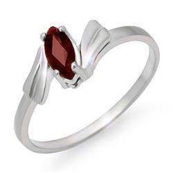 0.32 CTW Ruby Ring 10K White Gold - REF-10A2X - 12891