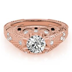 0.97 CTW Certified VS/SI Diamond Solitaire Antique Ring 18K Rose Gold - REF-226W2F - 27265