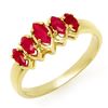 Image 1 : 0.50 CTW Ruby Ring 10K Yellow Gold - REF-15Y5K - 13134