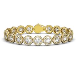 15.36 CTW Diamond Designer Bracelet 18K Yellow Gold - REF-2399W3F - 42673