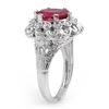 Image 2 : 2.25 CTW Ruby Ring 10K White Gold - REF-29K8W - 10217