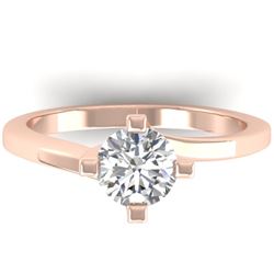 1 CTW Certified VS/SI Diamond Solitaire Ring 14K Rose Gold - REF-278W3F - 30397