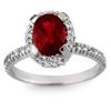 Image 1 : 2.50 CTW Ruby & Diamond Ring 14K White Gold - REF-64T2M - 13632