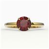 Image 1 : 2 CTW Garnet Designer Inspired Solitaire Engagement Ring 18K Yellow Gold - REF-35X5T - 22224