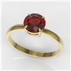 Image 2 : 2 CTW Garnet Designer Inspired Solitaire Engagement Ring 18K Yellow Gold - REF-35X5T - 22224