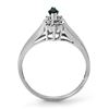 Image 2 : 0.22 CTW Emerald & Diamond Ring 10K White Gold - REF-14W2F - 12280