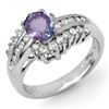 Image 1 : 1.50 CTW Tanzanite & Diamond Ring 14K White Gold - REF-80W2F - 11886