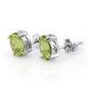 Image 1 : 2.0 CTW Peridot Solitaire Stud Earrings 14K White Gold - REF-23X3T - 10280