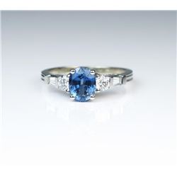 Brilliant Ceylon Colored Sapphire & Diamond Ring