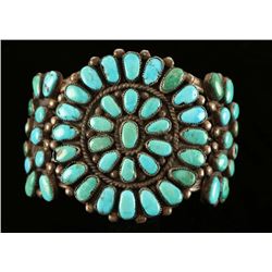 Old Pawn Sterling & Turquoise Petit Point Cuff