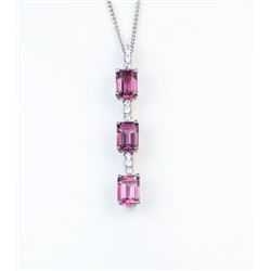 Gorgeous Pink Tourmaline & Diamond Pendant