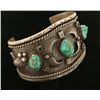 Image 3 : Old Pawn Native American Sterling & Turquoise Cuff