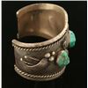Image 4 : Old Pawn Native American Sterling & Turquoise Cuff