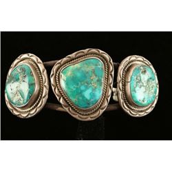 Native American Turquoise & Sterling Cuff