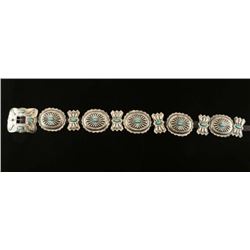 Full Size Old Pawn Turquoise & Silver Concho Belt