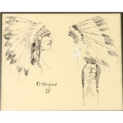 Original Watercolor & Ink by Olaf Wieghorst