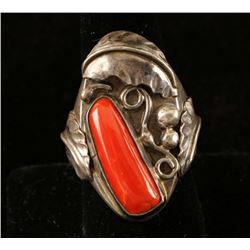Native American Sterling & Coral Ring