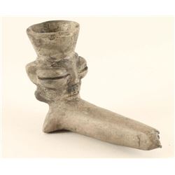 Clay Mayan Effigy Pipe