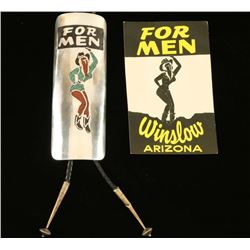 Vintage Inlaid Turquoise & Coral Bolo Tie