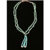 Image 1 : Two Strand Turquoise Nugget Heishi Necklace