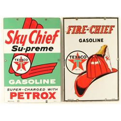 Lot of 2 Vintage Porcelain Texaco Advertisers