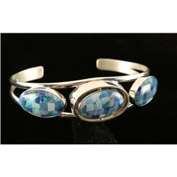 Reversible Turquoise & Opal Lapis Mosaic Cuff