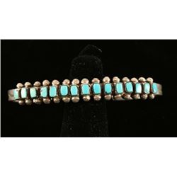 Old Pawn Zuni Turquoise & Silver Cuff