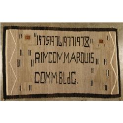 Navajo Rug with Lettering
