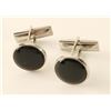 Image 1 : Black Onyx & Silver Cuff Links