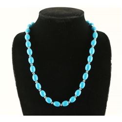 Native American Turquoise Silver Necklace