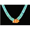 Image 2 : Santo Domingo Turquoise & Heishi Shell Necklace