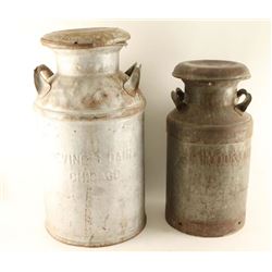Lot of 2 Milk Cans