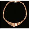 Image 1 : Hinged Wood Inlay Sterling Necklace