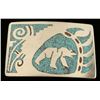 Image 1 : Inlaid Silver Turquoise Coral Bear Paw Belt Buckle