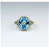 Image 1 : Captivating Swiss Blue Topaz & Diamond Ring