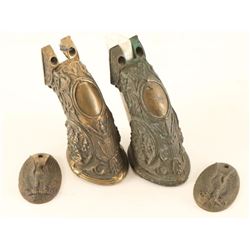 2 sets of Antique Brass Pistol Grips