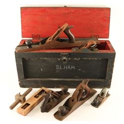 Crate with Vintage Wood Planes