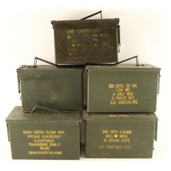 Lot of 5 Empty Ammo Cans